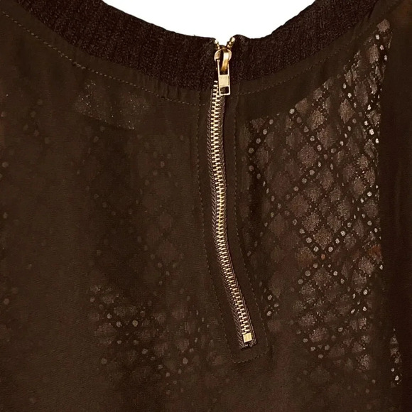 Astr Black Sleeveless Lace & Knit High-Low Blouse Top - Picture 9 of 11